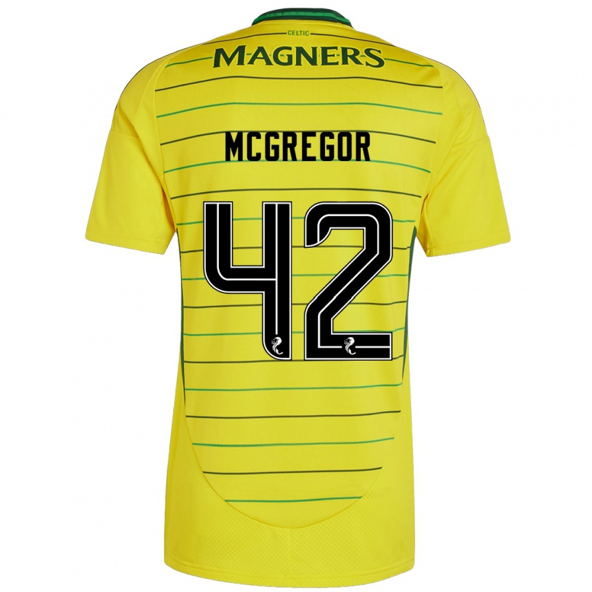 Men Football Callum Mcgregor #42 Yellow Away Jersey 2024/25 T-Shirt Uk