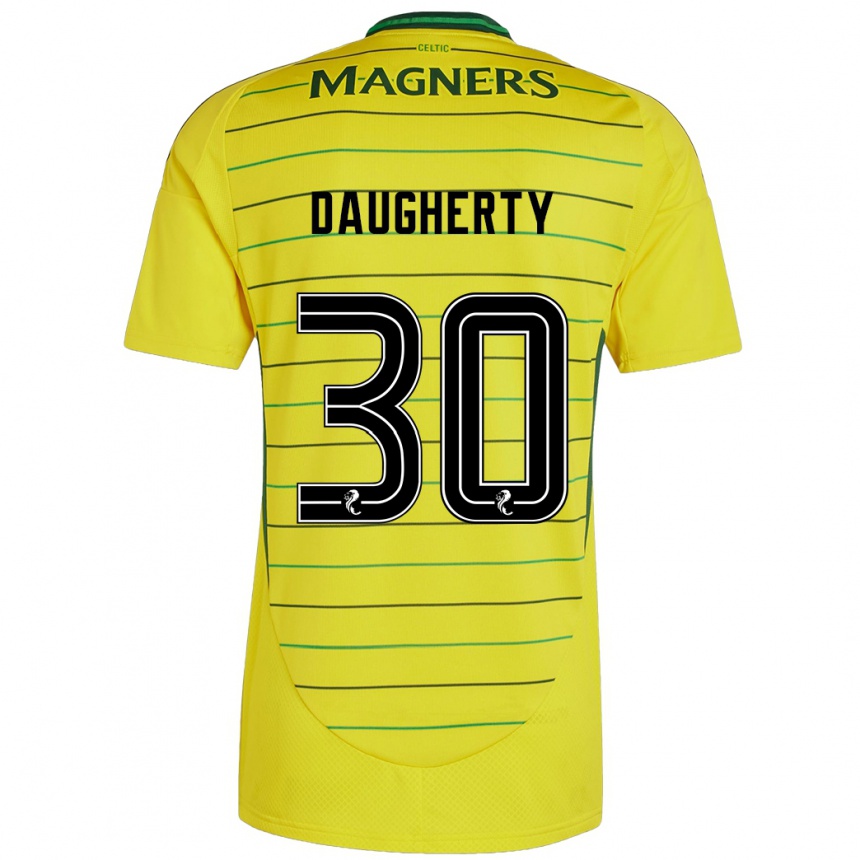 Men Football Kelsey Daugherty #30 Yellow Away Jersey 2024/25 T-Shirt Uk