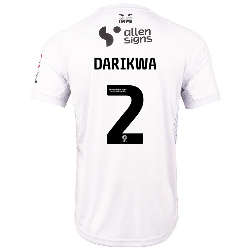 Men Football Tendayi Darikwa #2 Red White Away Jersey 2024/25 T-Shirt Uk