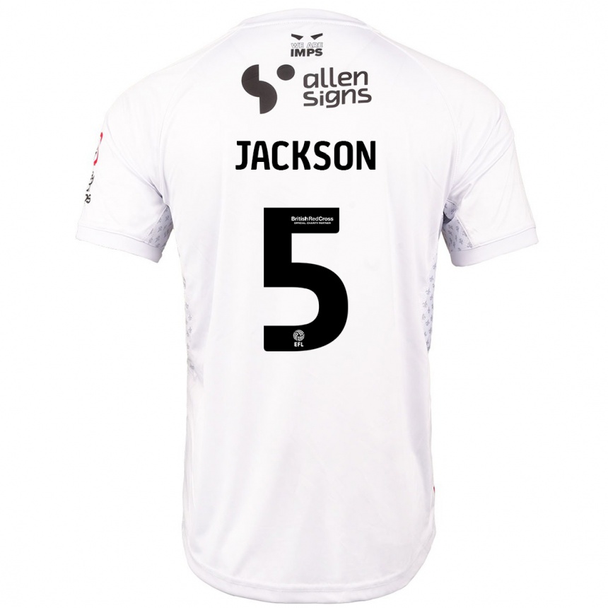 Men Football Adam Jackson #5 Red White Away Jersey 2024/25 T-Shirt Uk