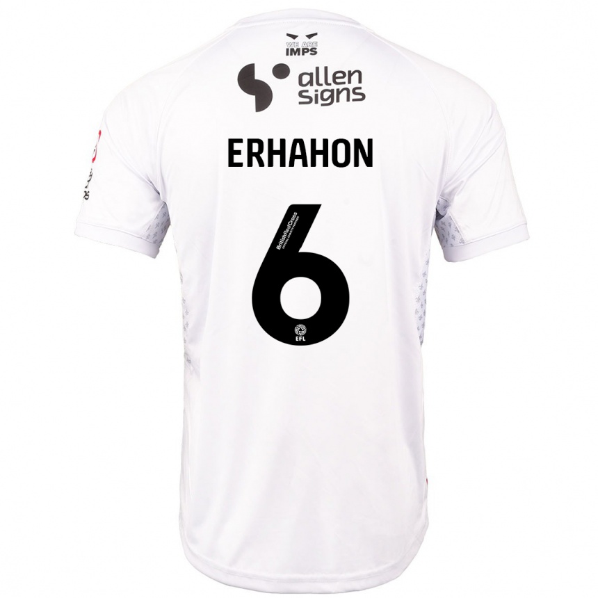 Men Football Ethan Erhahon #6 Red White Away Jersey 2024/25 T-Shirt Uk