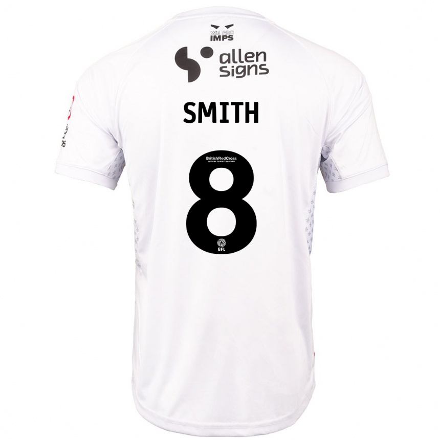 Men Football Alistair Smith #8 Red White Away Jersey 2024/25 T-Shirt Uk