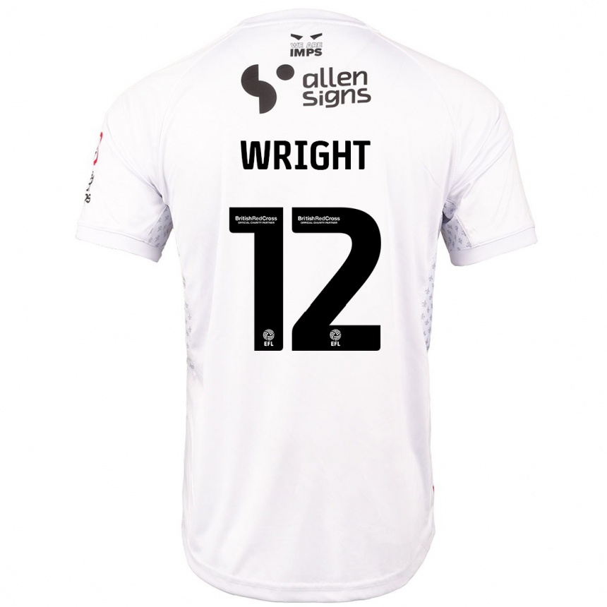 Men Football Jordan Wright #12 Red White Away Jersey 2024/25 T-Shirt Uk