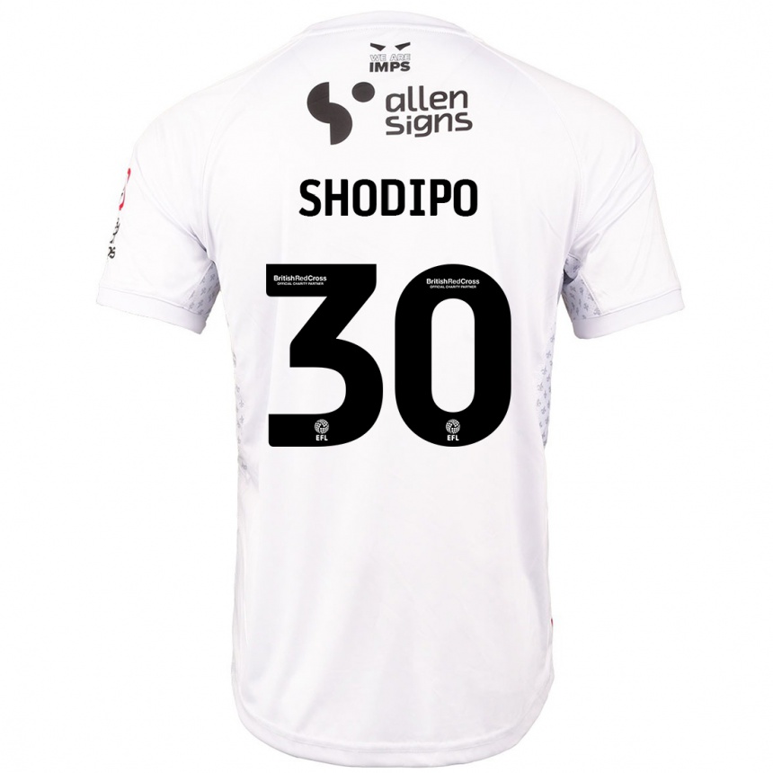 Men Football Olamide Shodipo #30 Red White Away Jersey 2024/25 T-Shirt Uk