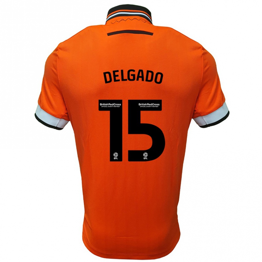 Men Football Juan Delgado #15 Orange White Away Jersey 2024/25 T-Shirt Uk