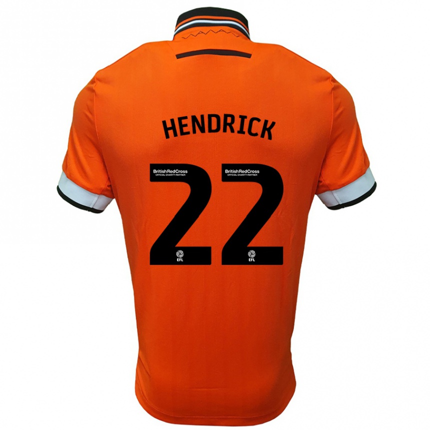 Men Football Jeff Hendrick #22 Orange White Away Jersey 2024/25 T-Shirt Uk