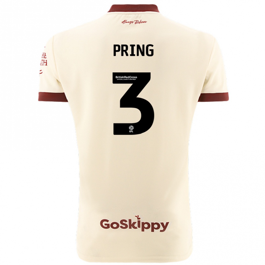 Men Football Cameron Pring #3 Cream White Away Jersey 2024/25 T-Shirt Uk