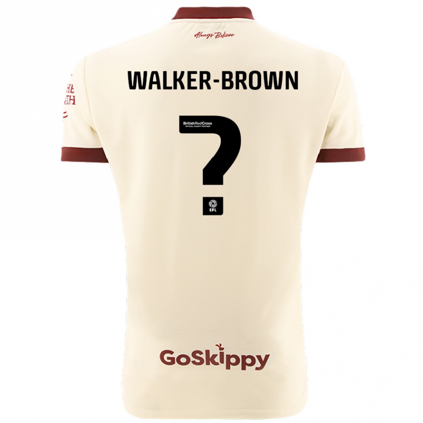 Men Football Rushon Walker-Brown #0 Cream White Away Jersey 2024/25 T-Shirt Uk