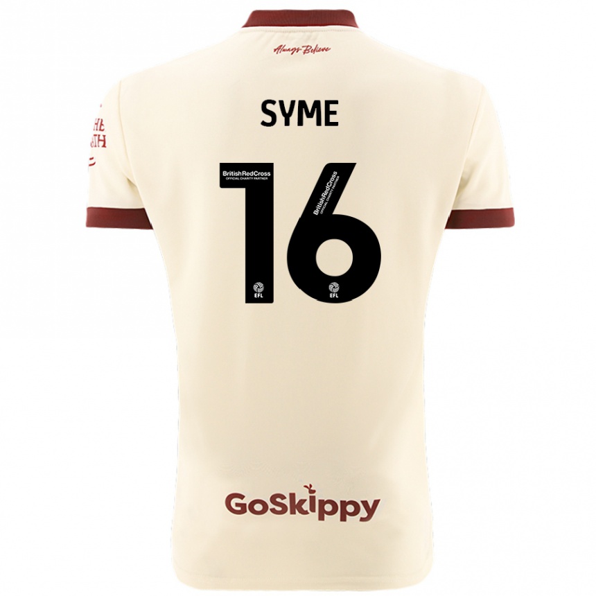 Men Football Emily Syme #16 Cream White Away Jersey 2024/25 T-Shirt Uk