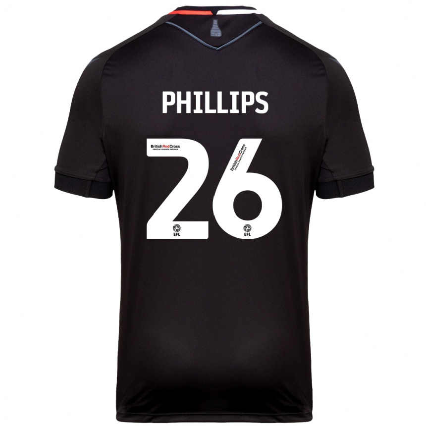 Men Football Ashley Phillips #26 Black Away Jersey 2024/25 T-Shirt Uk