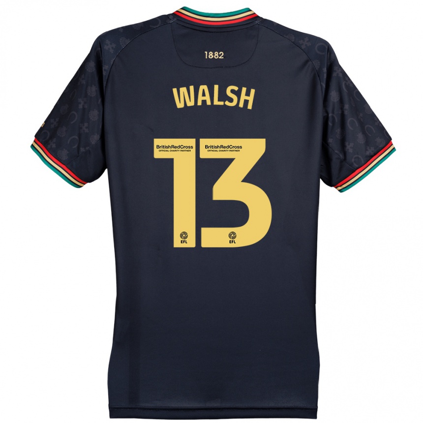 Men Football Joe Walsh #13 Dark Navy Blue Away Jersey 2024/25 T-Shirt Uk