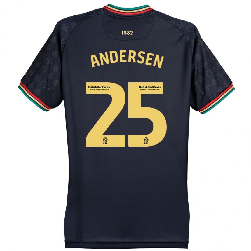 Men Football Lucas Andersen #25 Dark Navy Blue Away Jersey 2024/25 T-Shirt Uk