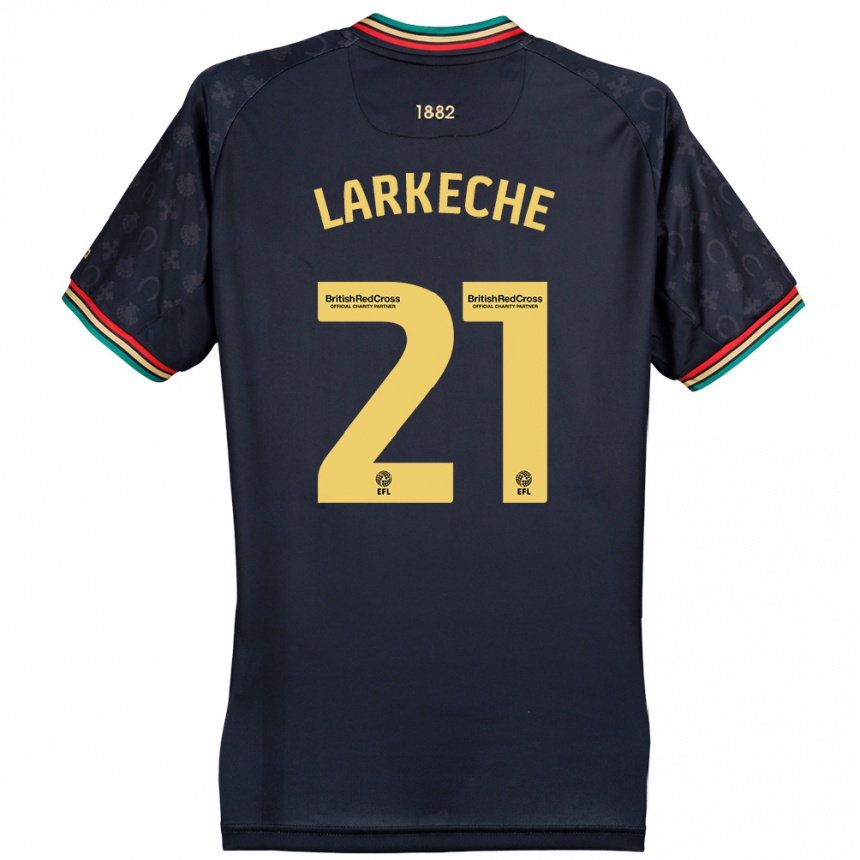 Men Football Ziyad Larkeche #21 Dark Navy Blue Away Jersey 2024/25 T-Shirt Uk