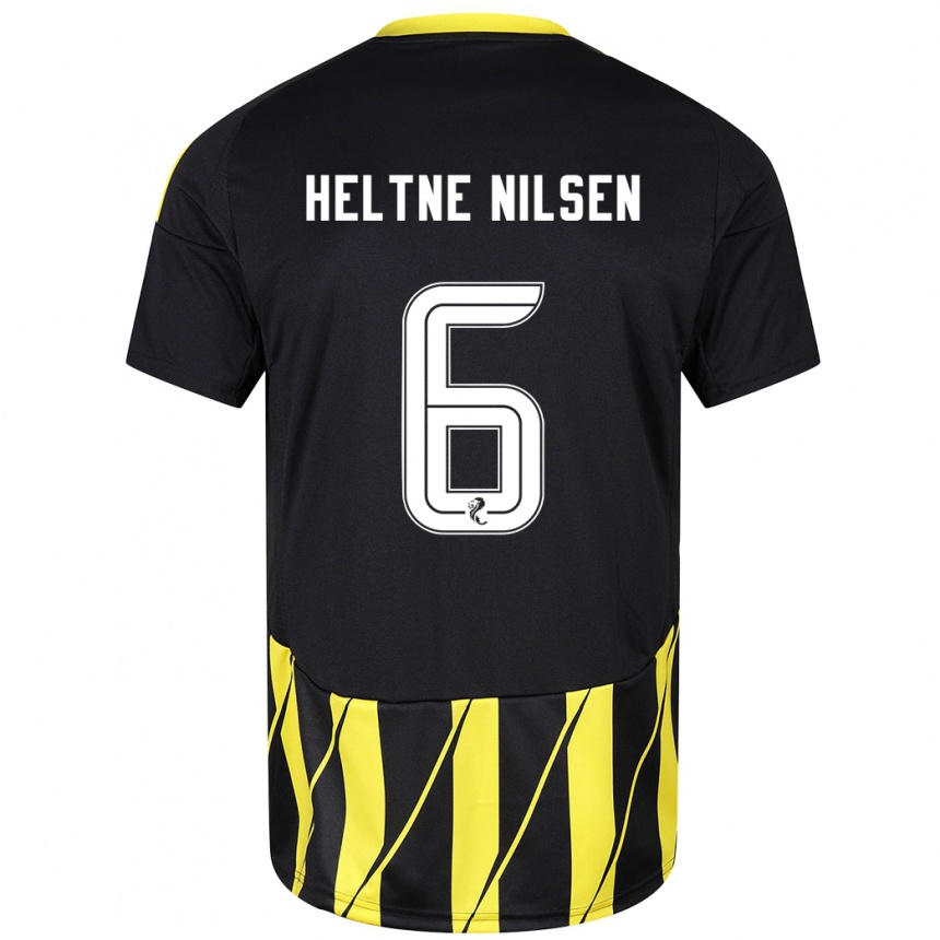 Men Football Sivert Heltne Nilsen #6 Black Yellow Away Jersey 2024/25 T-Shirt Uk