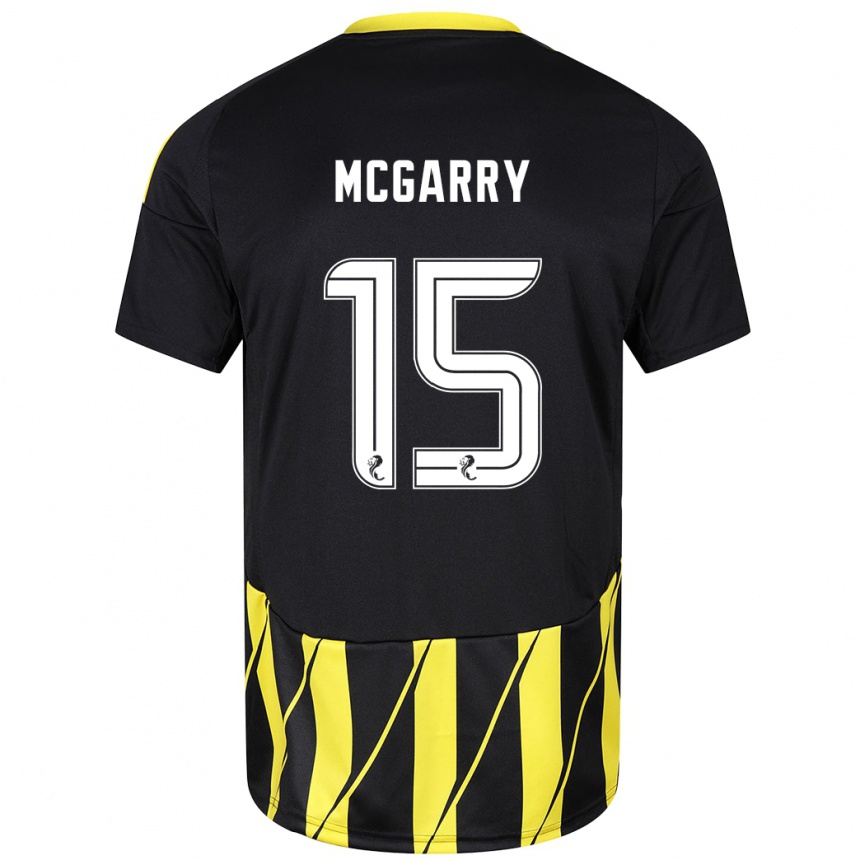 Men Football James Mcgarry #15 Black Yellow Away Jersey 2024/25 T-Shirt Uk