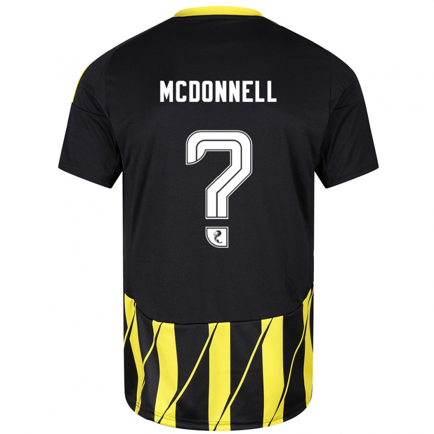 Men Football Noah Mcdonnell #0 Black Yellow Away Jersey 2024/25 T-Shirt Uk