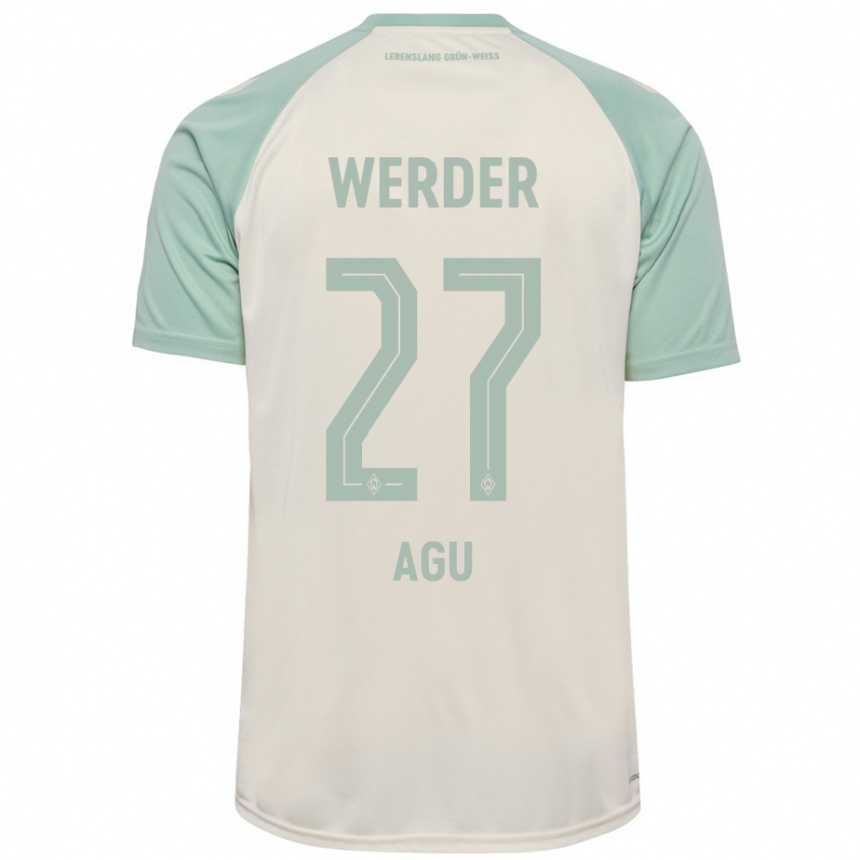 Men Football Felix Agu #27 Off-White Light Green Away Jersey 2024/25 T-Shirt Uk