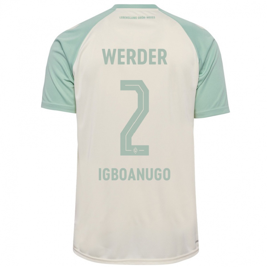 Men Football David Igboanugo #2 Off-White Light Green Away Jersey 2024/25 T-Shirt Uk