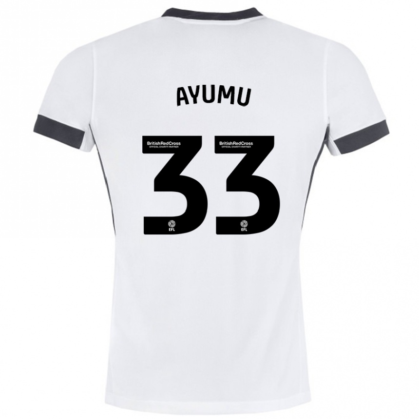 Men Football Ayumu Yokoyama #33 White Black Away Jersey 2024/25 T-Shirt Uk