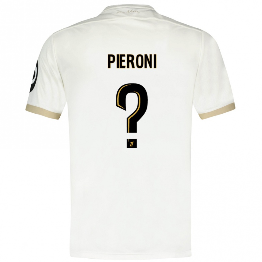 Men Football Dorian Pieroni #0 White Gold Away Jersey 2024/25 T-Shirt Uk