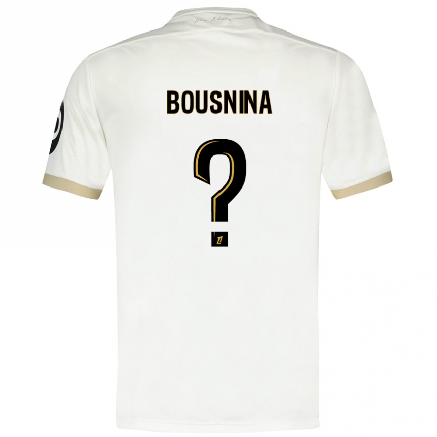 Men Football Farès Bousnina #0 White Gold Away Jersey 2024/25 T-Shirt Uk