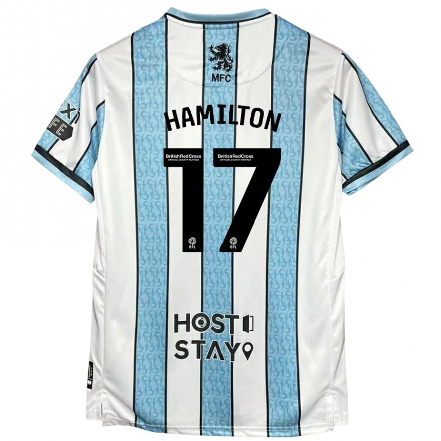 Men Football Micah Hamilton #17 White Blue Away Jersey 2024/25 T-Shirt Uk