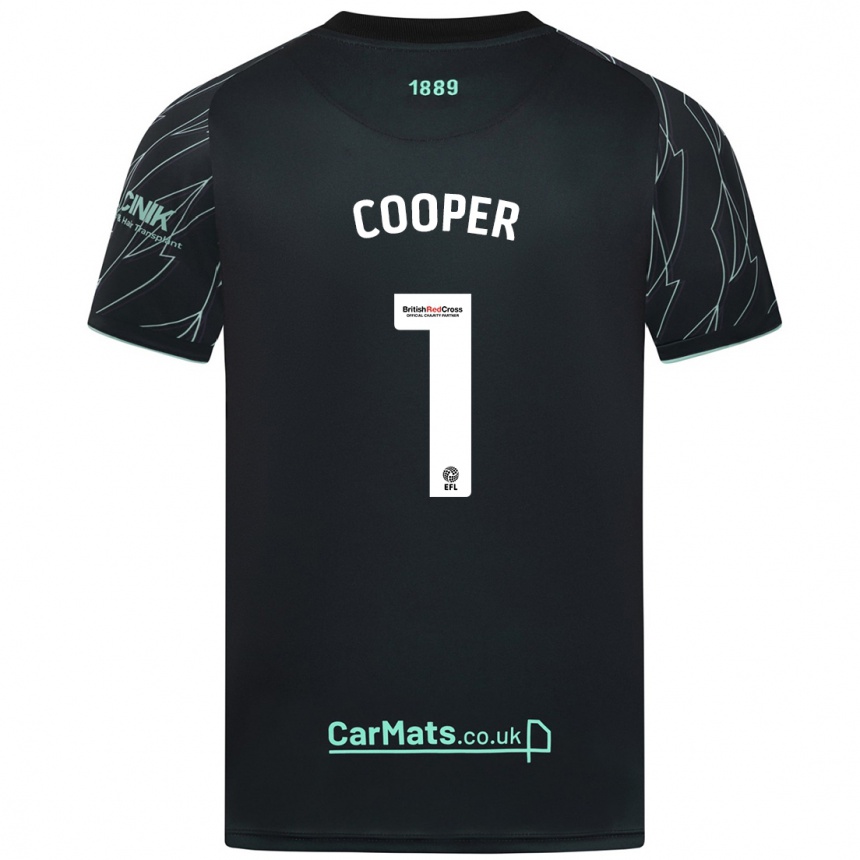 Men Football Michael Cooper #1 Black Green Away Jersey 2024/25 T-Shirt Uk