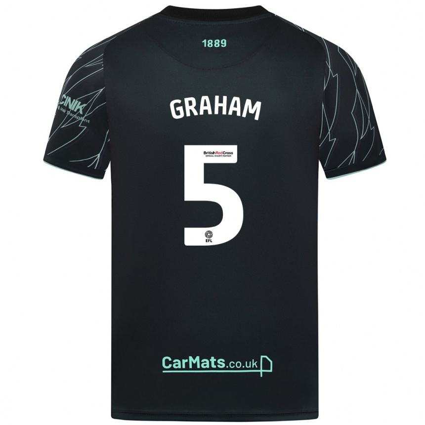 Men Football Molly Graham #5 Black Green Away Jersey 2024/25 T-Shirt Uk