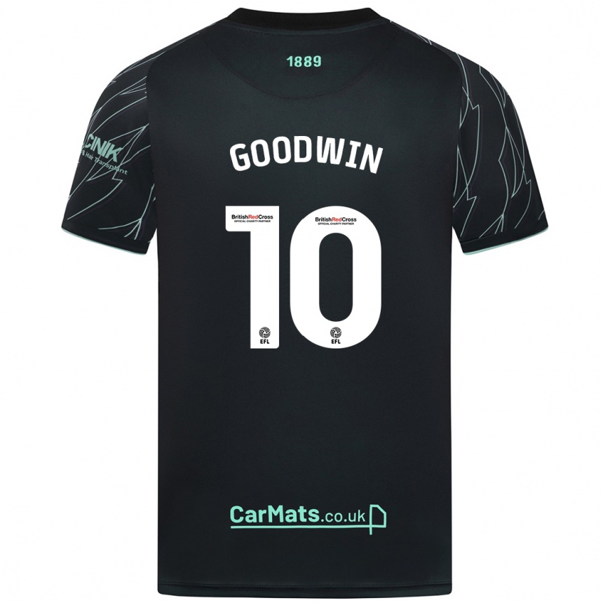 Men Football Isobel Goodwin #10 Black Green Away Jersey 2024/25 T-Shirt Uk