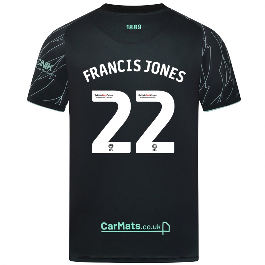 Men Football Maria Francis-Jones #22 Black Green Away Jersey 2024/25 T-Shirt Uk