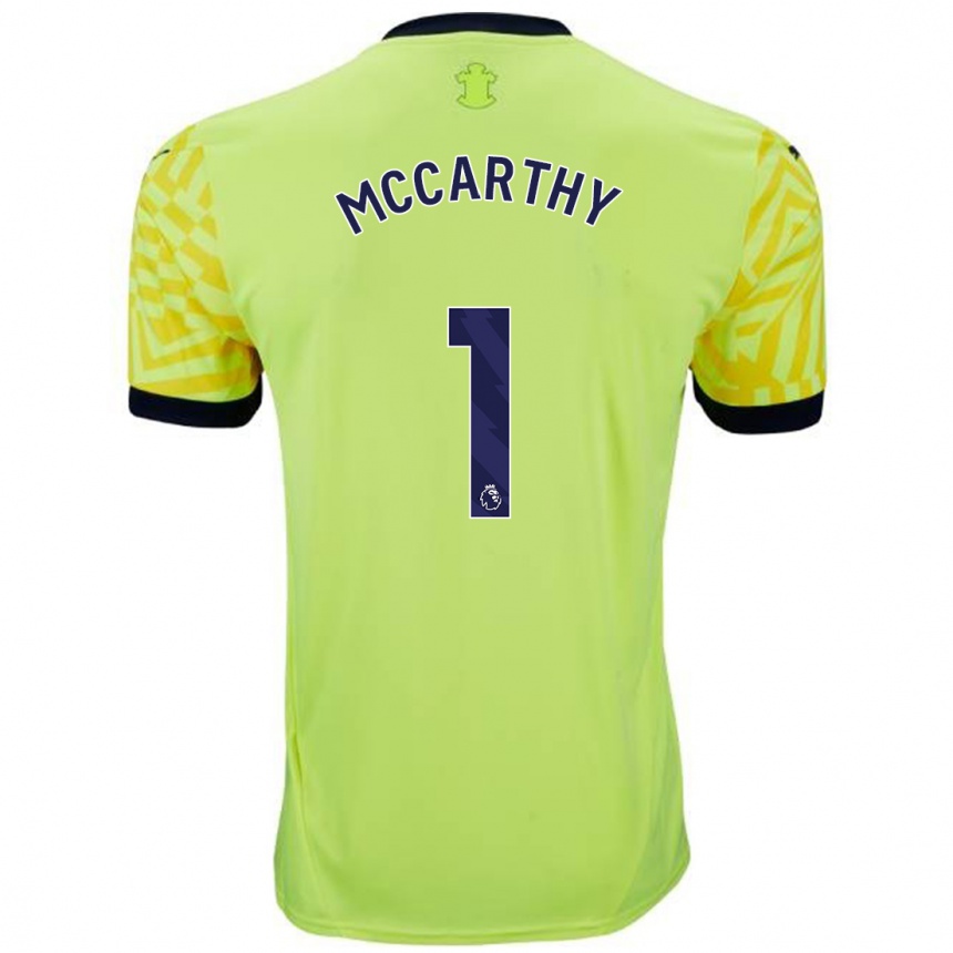 Men Football Alex Mccarthy #1 Yellow Away Jersey 2024/25 T-Shirt Uk