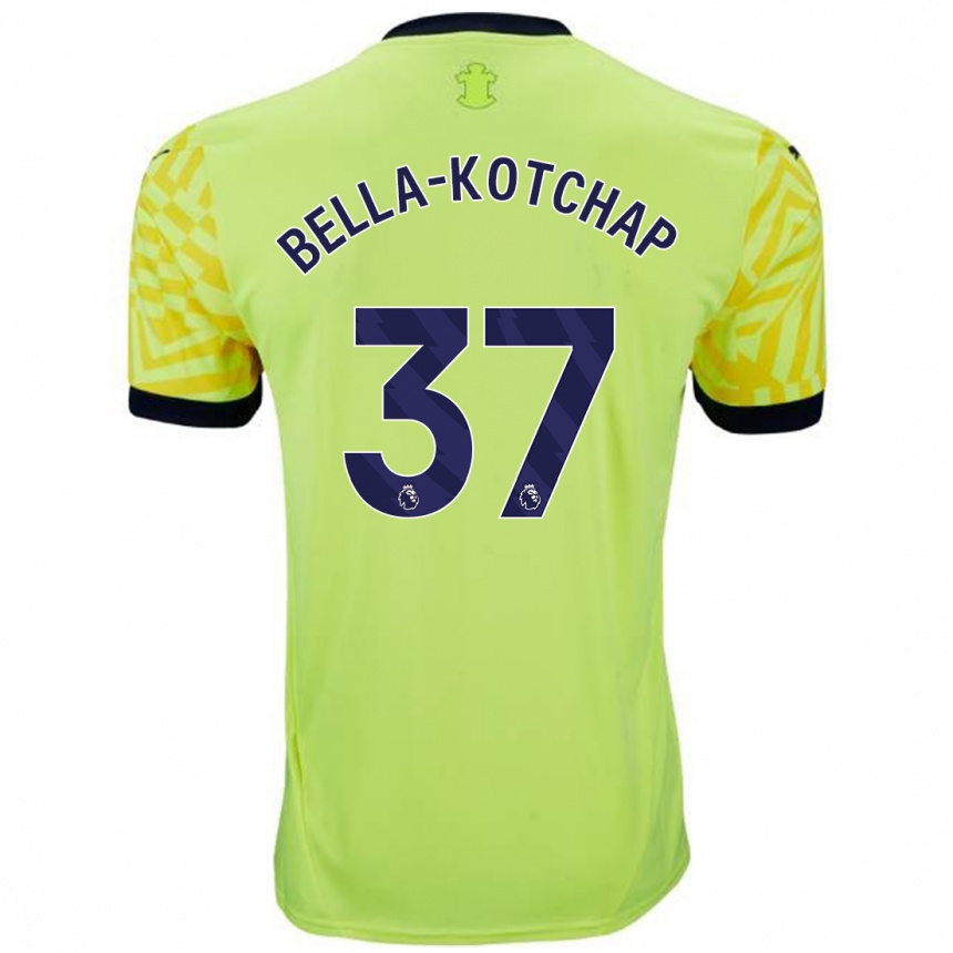 Men Football Armel Bella-Kotchap #37 Yellow Away Jersey 2024/25 T-Shirt Uk