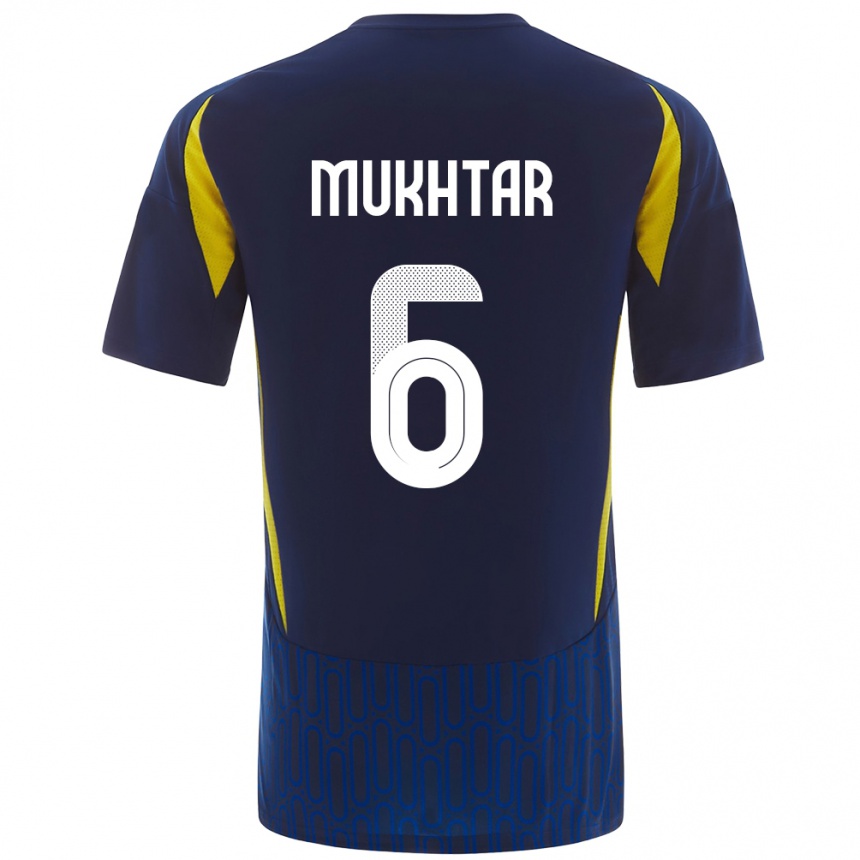 Men Football Mukhtar Ali #6 Blue Yellow Away Jersey 2024/25 T-Shirt Uk