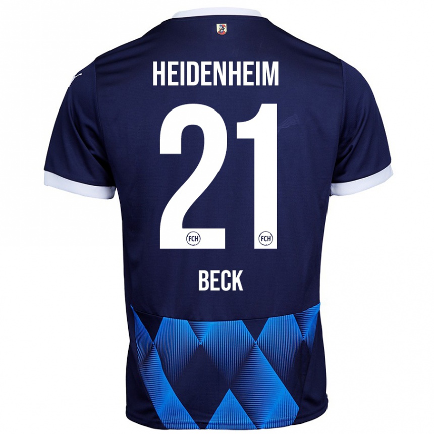 Men Football Adrian Beck #21 Dark Navy Blue Away Jersey 2024/25 T-Shirt Uk