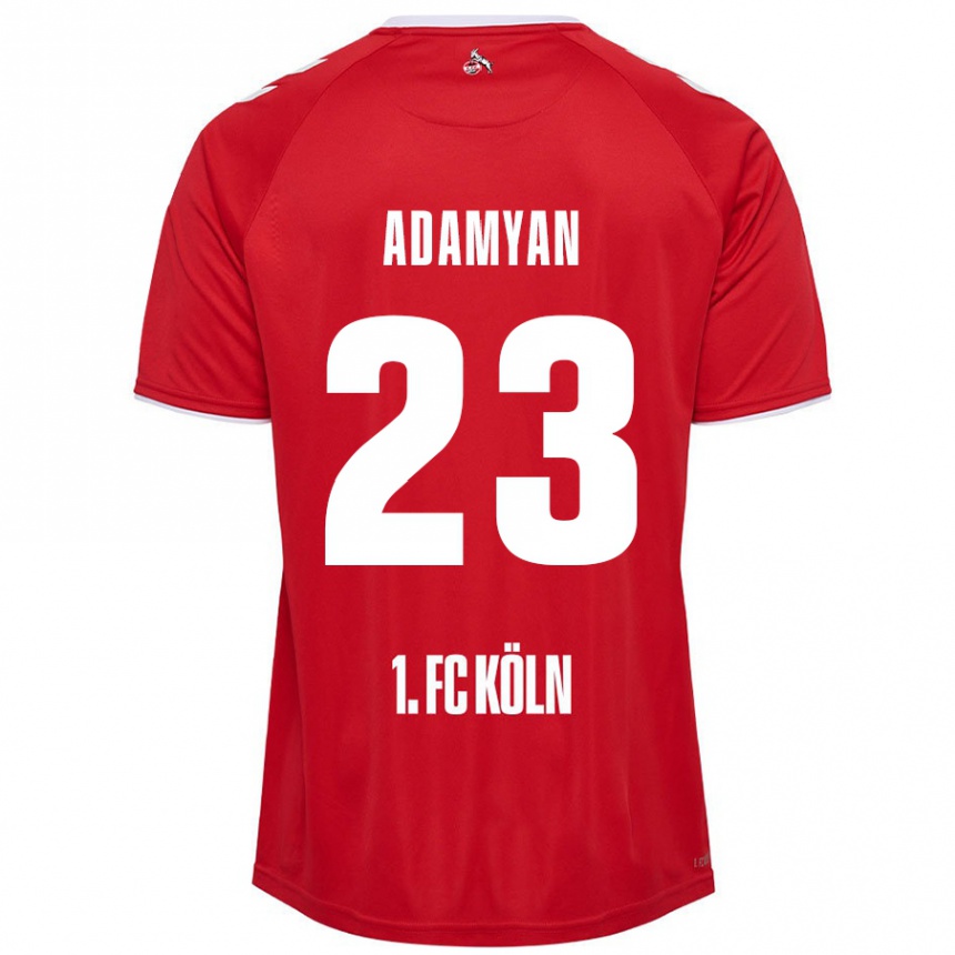 Men Football Sargis Adamyan #23 Red White Away Jersey 2024/25 T-Shirt Uk