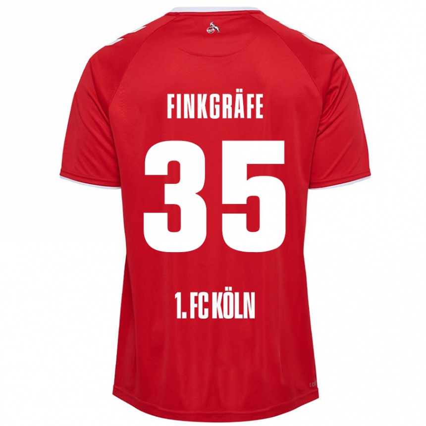 Men Football Max Finkgräfe #35 Red White Away Jersey 2024/25 T-Shirt Uk