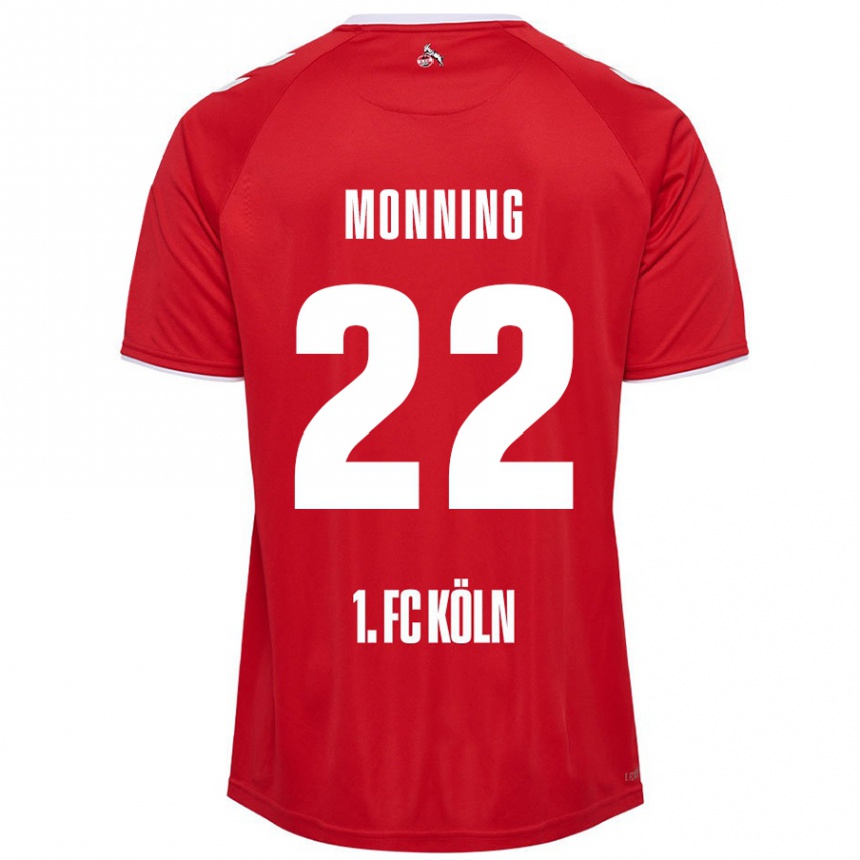 Men Football Marlon Monning #22 Red White Away Jersey 2024/25 T-Shirt Uk