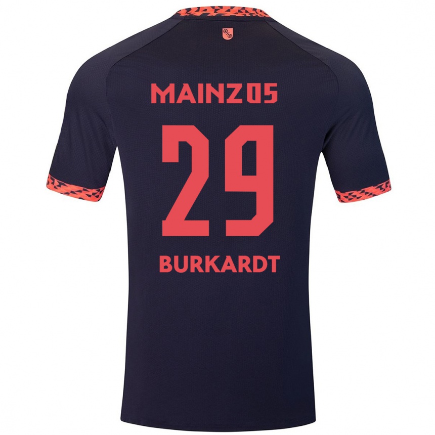 Men Football Jonathan Burkardt #29 Blue Coral Red Away Jersey 2024/25 T-Shirt Uk