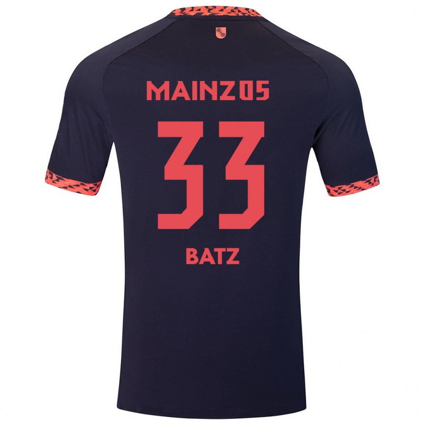 Men Football Daniel Batz #33 Blue Coral Red Away Jersey 2024/25 T-Shirt Uk