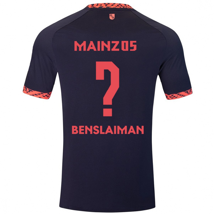 Men Football Mohamed Benslaiman #0 Blue Coral Red Away Jersey 2024/25 T-Shirt Uk