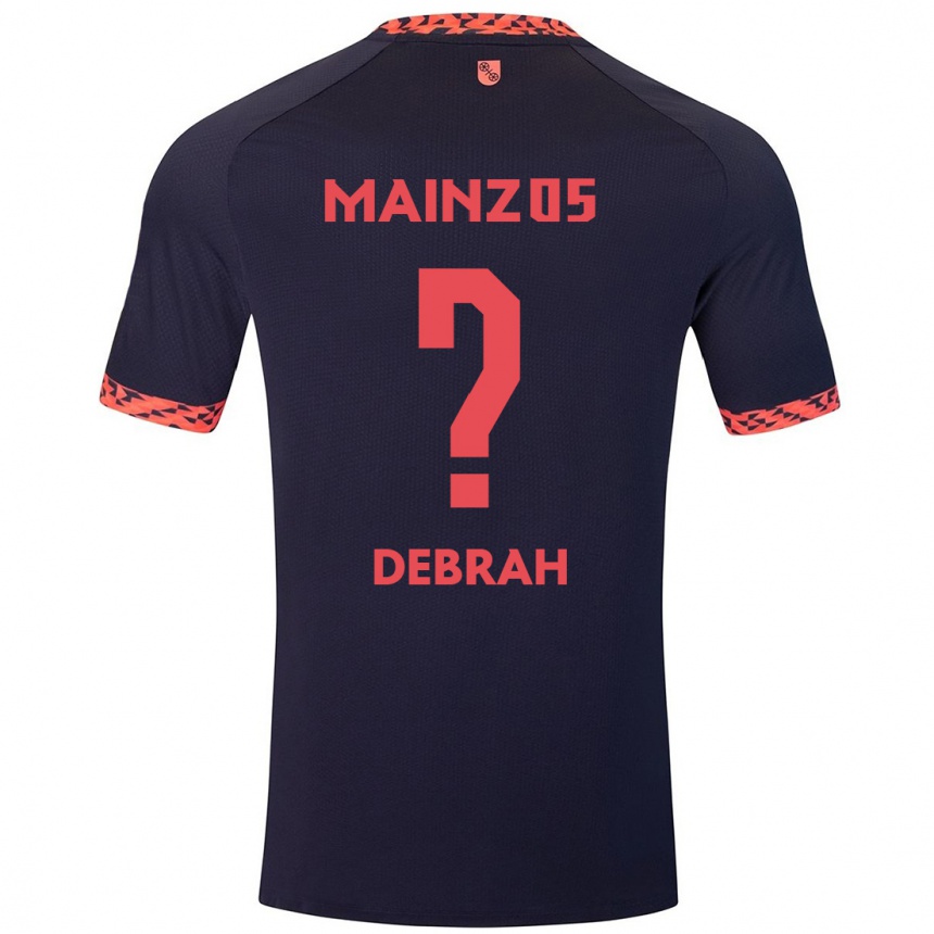 Men Football Jeremiah Debrah #0 Blue Coral Red Away Jersey 2024/25 T-Shirt Uk