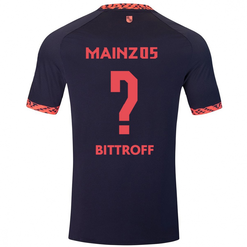 Men Football Maurice Bittroff #0 Blue Coral Red Away Jersey 2024/25 T-Shirt Uk