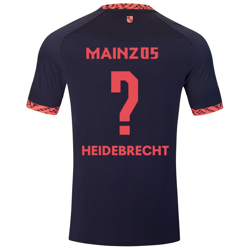 Men Football Elias Heidebrecht #0 Blue Coral Red Away Jersey 2024/25 T-Shirt Uk