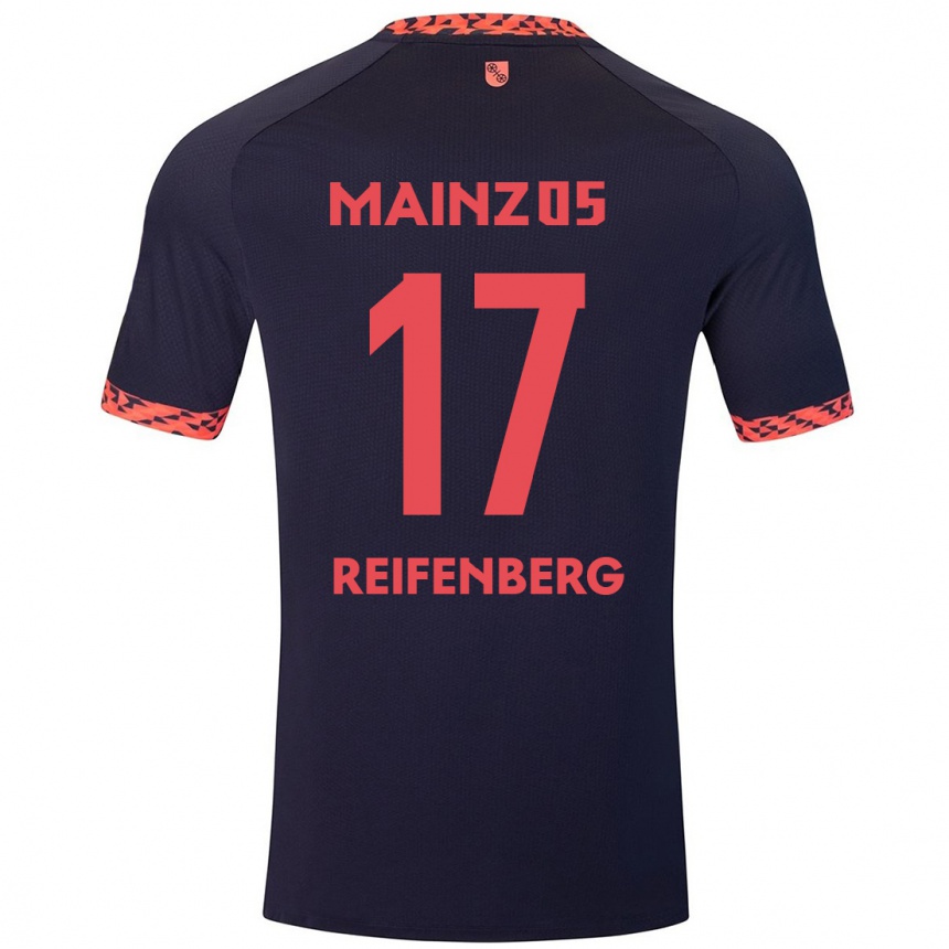 Men Football Michelle Reifenberg #17 Blue Coral Red Away Jersey 2024/25 T-Shirt Uk