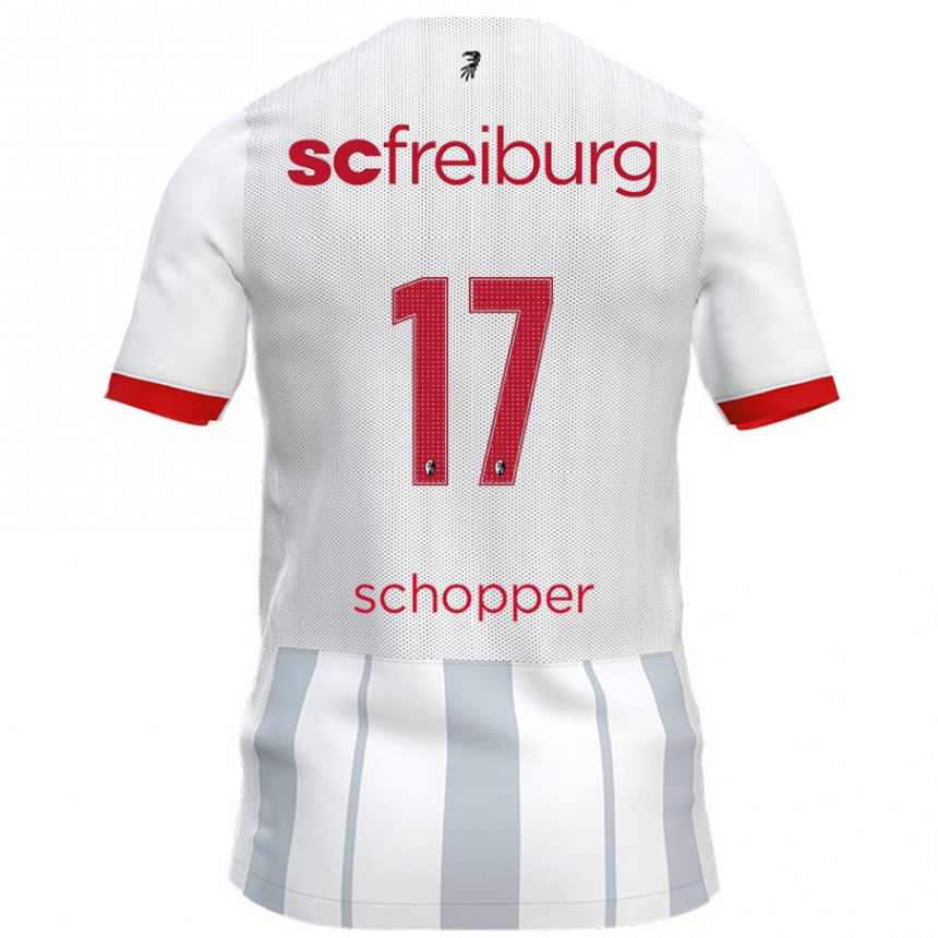 Men Football David Schopper #17 White Grey Away Jersey 2024/25 T-Shirt Uk