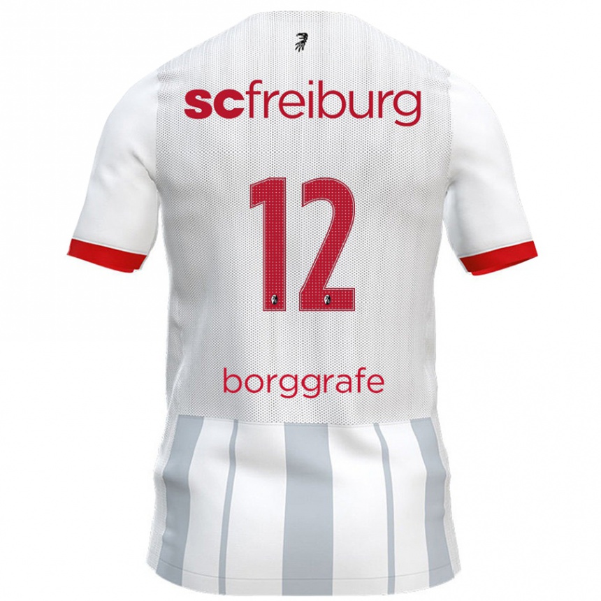 Men Football Rafaela Borggräfe #12 White Grey Away Jersey 2024/25 T-Shirt Uk