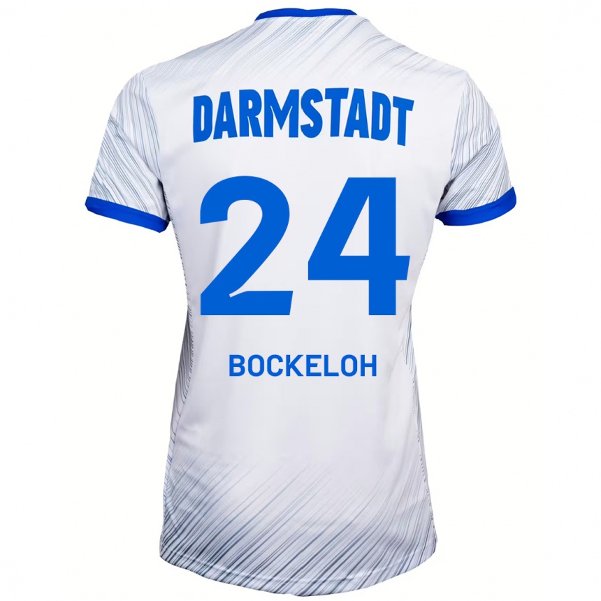 Men Football Leonhard Bockeloh #24 White Blue Away Jersey 2024/25 T-Shirt Uk