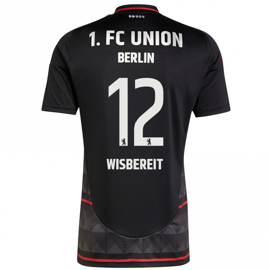 Men Football Tom Wisbereit #12 Black Away Jersey 2024/25 T-Shirt Uk