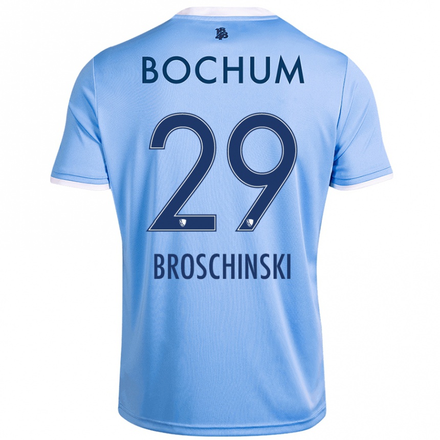 Men Football Moritz Broschinski #29 Sky Blue Away Jersey 2024/25 T-Shirt Uk