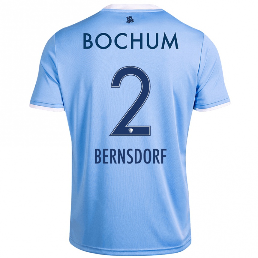 Men Football Luca Bernsdorf #2 Sky Blue Away Jersey 2024/25 T-Shirt Uk